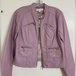 Women’s New York & Co Leather Jacket (Purple)